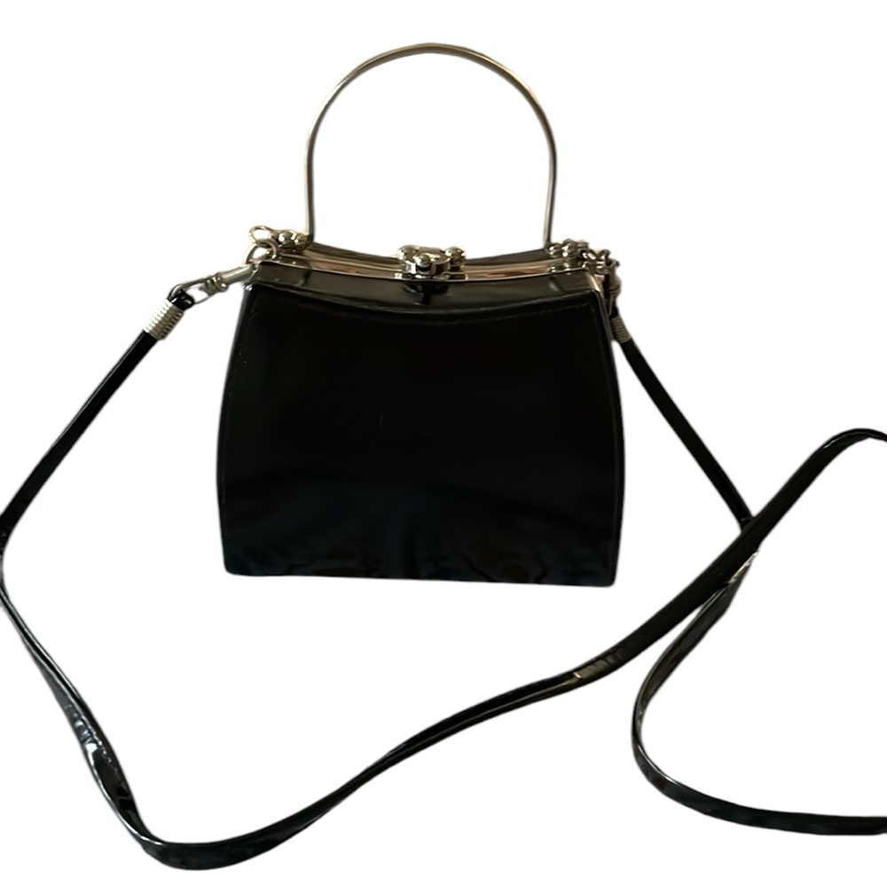 Vintage Bibenchi‎ Black Chunky Pillbox Purse